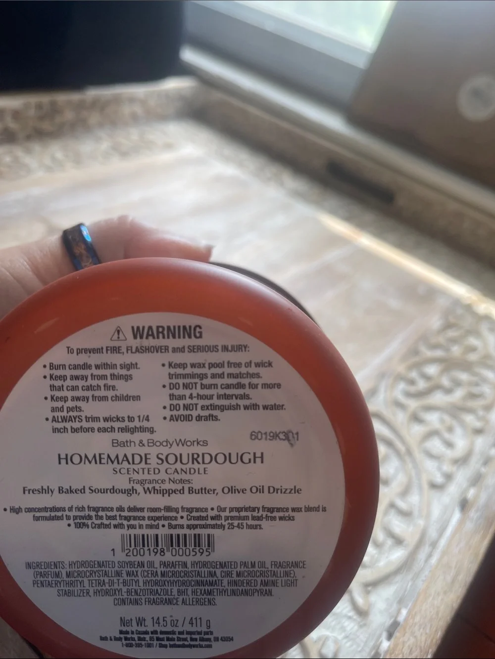Bath & Body Works Homemade Sourdough 3-Wick Candle - Orange Glass